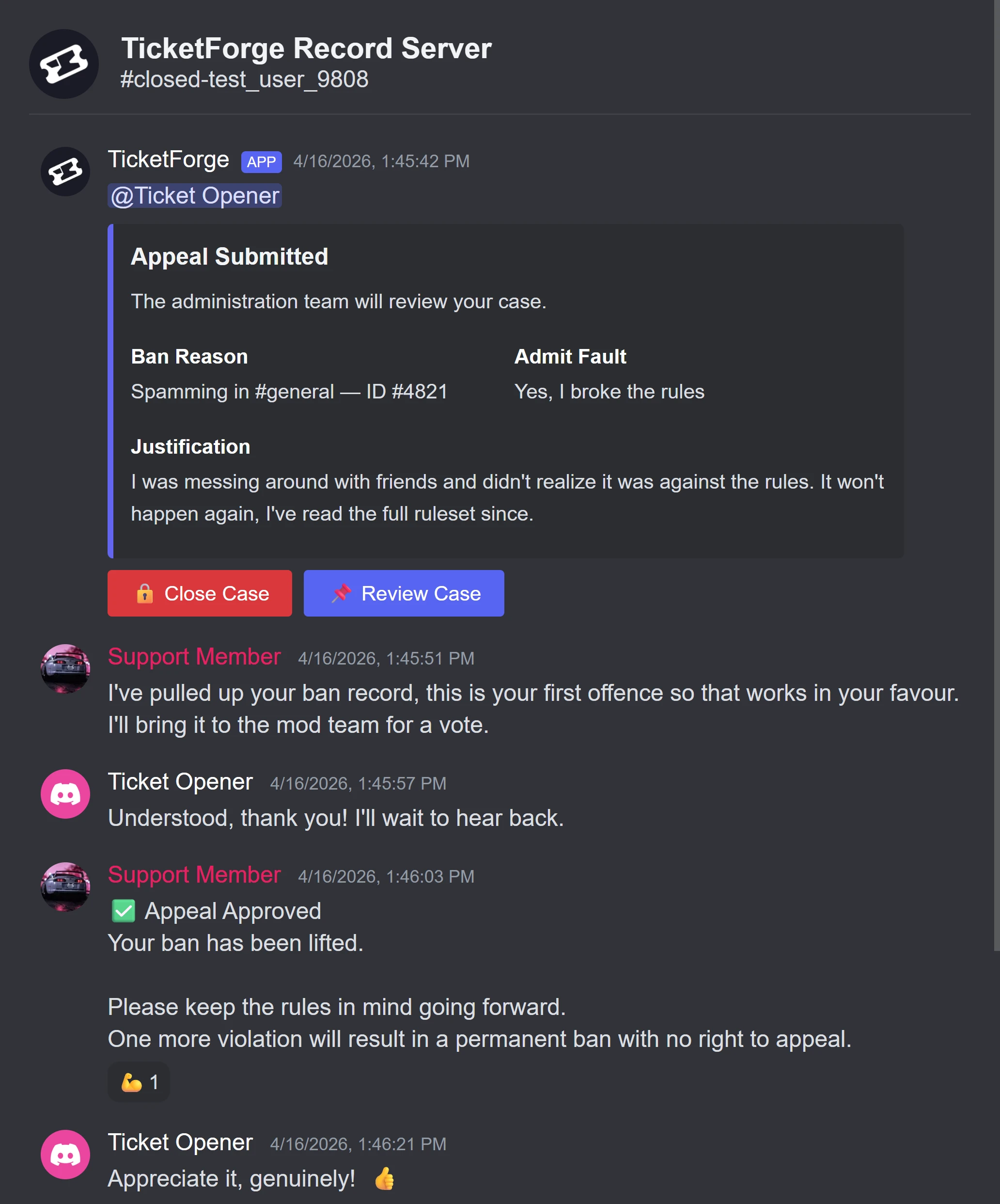 Ticket Forge TicketForge - Discord Ticketing Bot